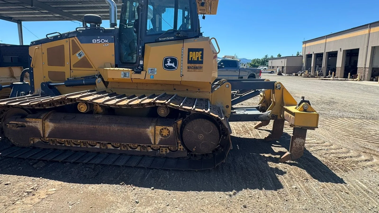New dozer on a gravel yard, excavation contractor